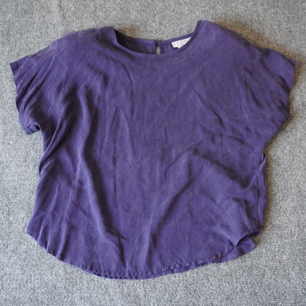 Essay by Sharon Anthony Purple Rayon Blouse Top Petite Size‎ 14 Short Sleeve